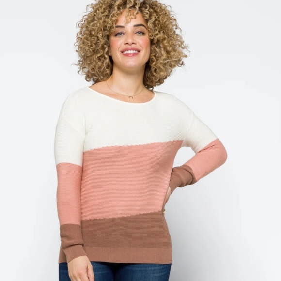 Evolution by Cyrus Sweaters - Evolution by Cyrus: Tarley Color Block Pullover Sweater Women's Medium